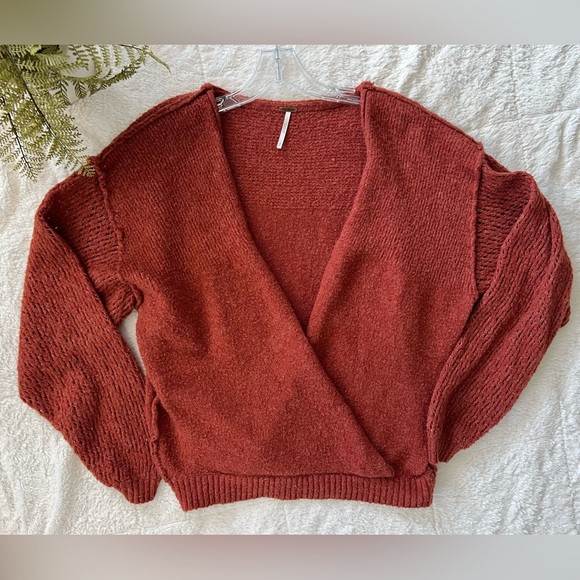 Free People Sweaters - Free People Cross Red Knit Pullover Sweater